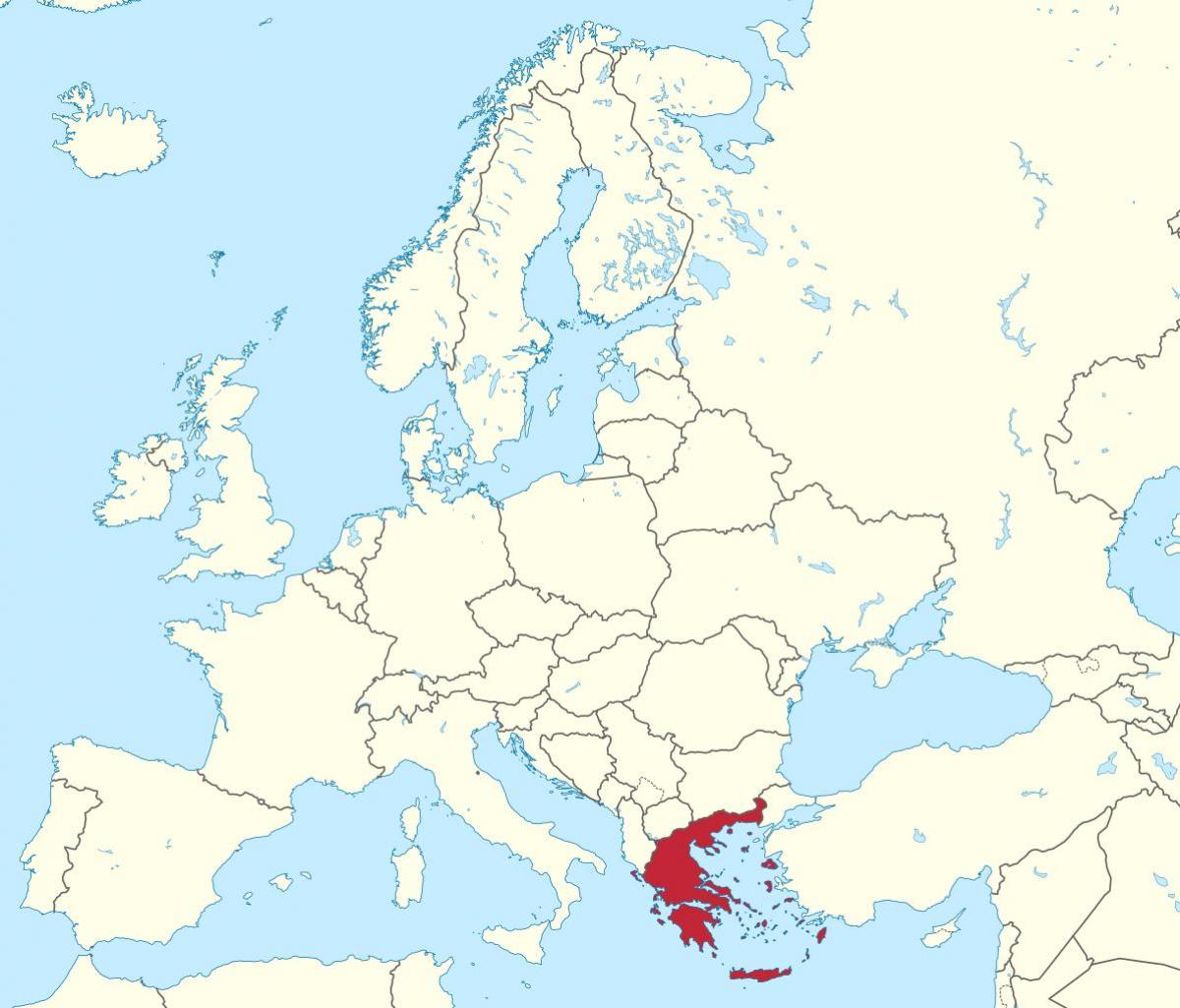 Греция на карте Европы