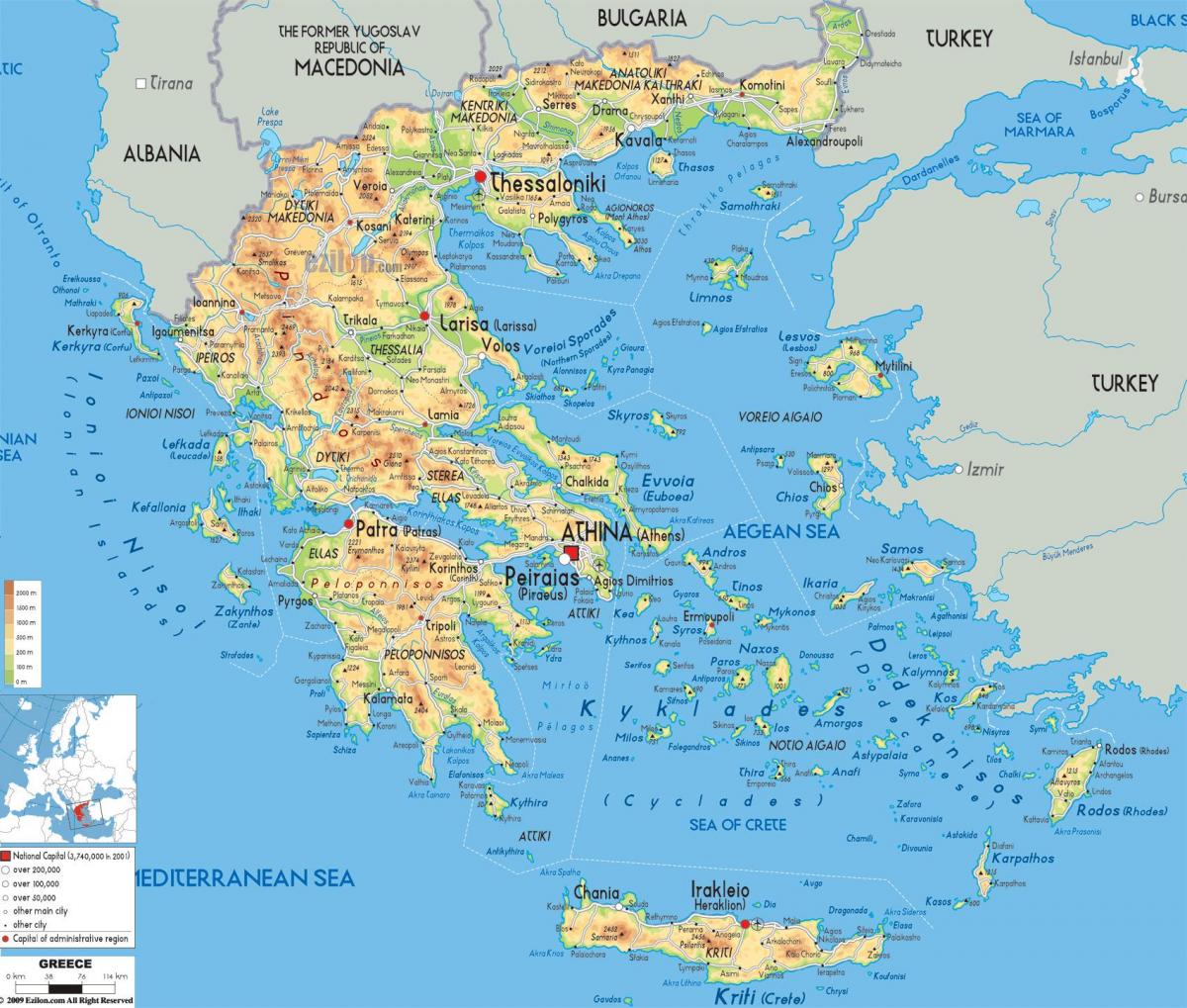 Греция местоположение на карте