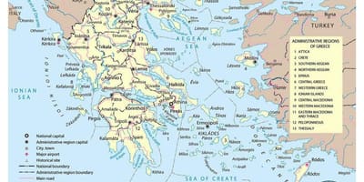 Карта аэропортов Греции