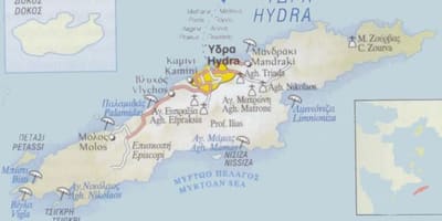 Карта Гидра Греция