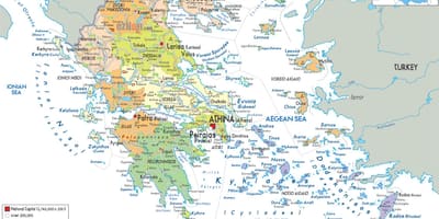 Карта Греции с городами