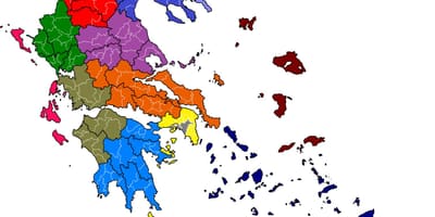 Эллады муниципалитетов карте