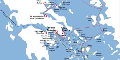 Греция паром карте