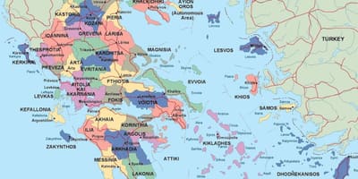 Политическая карта Греции