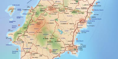 Карта Родоса Греция