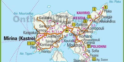 Лемнос на карте Греции