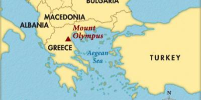Карта гора Олимп в Греции